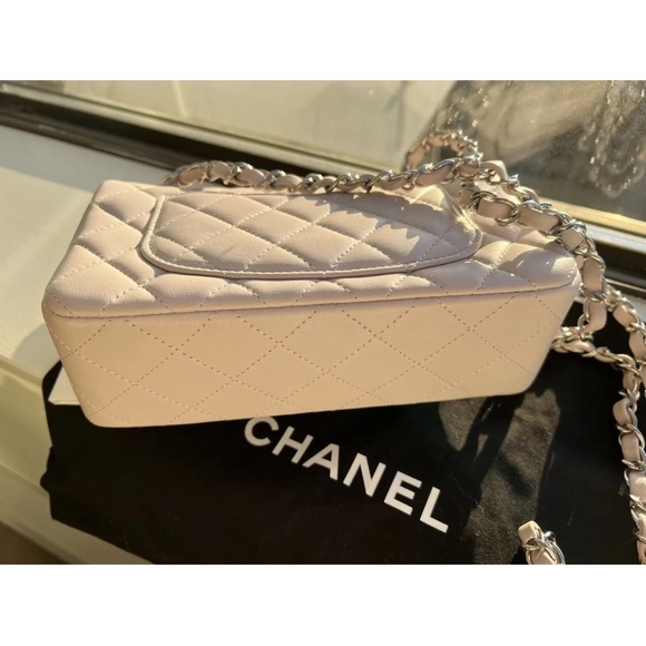 Chanel 21 Rectangular Mini Classic Flap, Light Purple Pink, Mauve Puce RARE - Picture 9 of 16